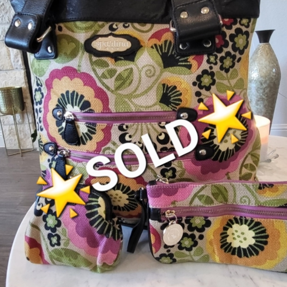🌟 Spartina 449 Women's Daufuskie Island Floral Tote, Coin Purse & Wristlet, (3)